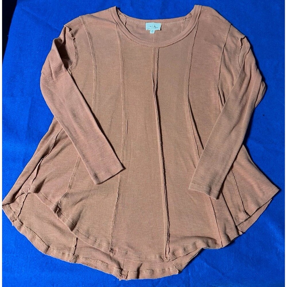143 Story by Line Up Dusty Rose Textured Long Sleeve Top Size M